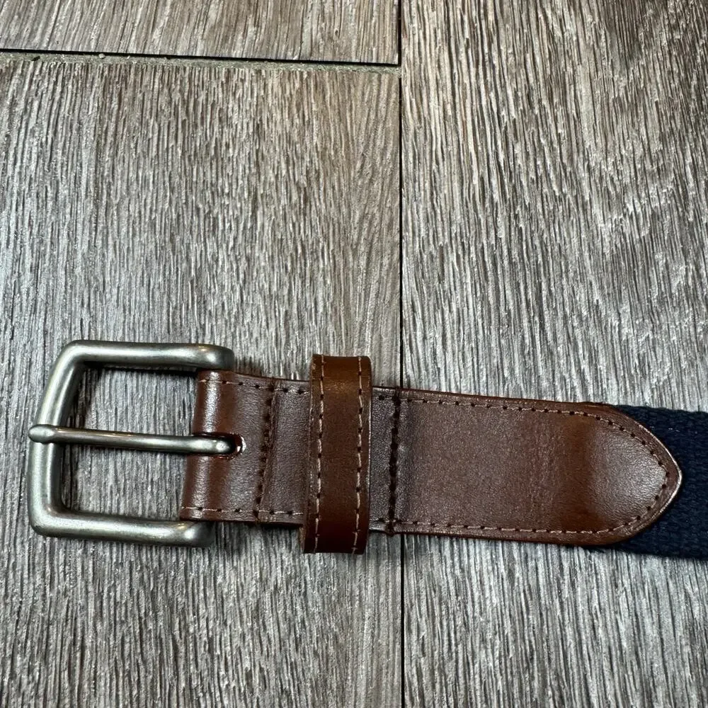 REEL POINT Nautical Belt sailboats and sailor/rope knots 38 Navy Blue